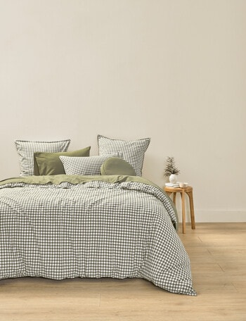 Haven Stone Wash Gingham Duvet Cover Set product photo