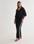 Whistle Side Stripe Straight Leg Jog Pant, Black & Ecru product photo View 13 S