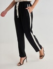 Whistle Tapered Jog Pant, Black & Ecru product photo