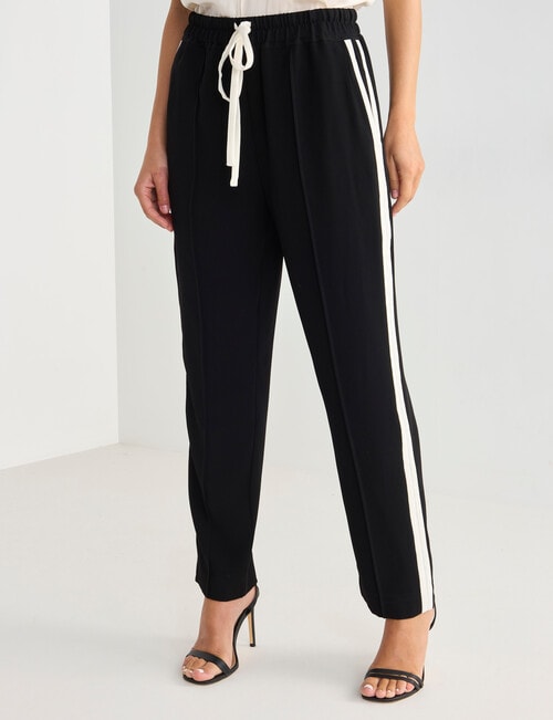 Whistle Tapered Jog Pant, Black & Ecru product photo View 05 L