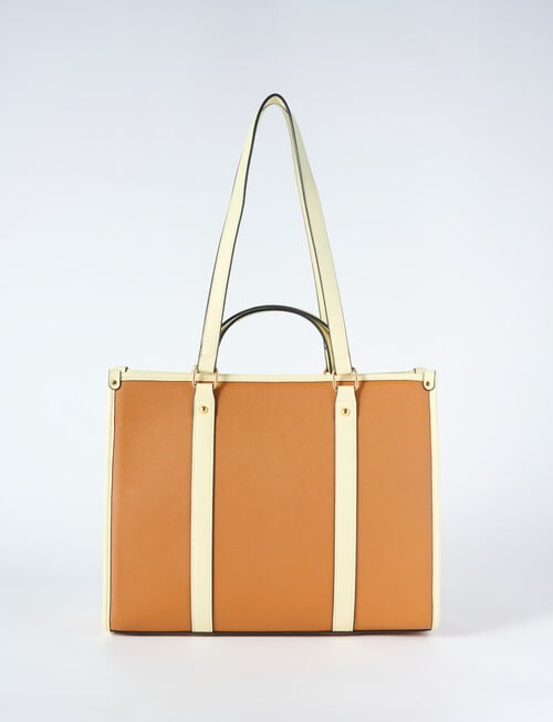 Boston + Bailey Contrast Trim Tote Bag, Tan & Cream product photo View 02 L