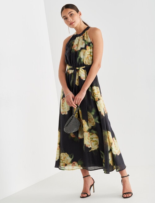 Harlow High Neckline Midi Dress, Moonlight Fantasy product photo View 03 L