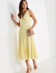 Harlow Chiffon Pleated Midi Dress, Lemon product photo