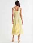 Harlow Chiffon Pleated Midi Dress, Lemon product photo View 02 S