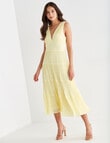 Harlow Chiffon Pleated Midi Dress, Lemon product photo View 05 S