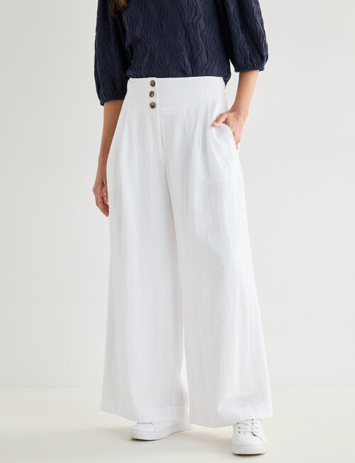 Whistle Basque Waist Wide Leg Crop Pant, Ivory product photo View 02 L