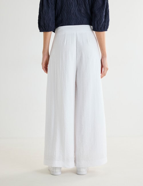 Whistle Basque Waist Wide Leg Crop Pant, Ivory product photo View 03 L