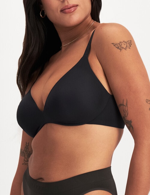 Bonds Bases Wirefree Lift Bra, Black, A-D product photo View 02 L