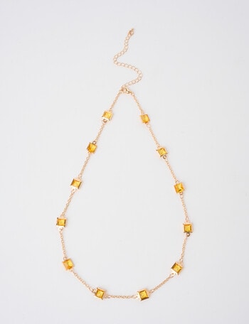 Harlow Coloured Crystal Necklace, Gold Tone product photo