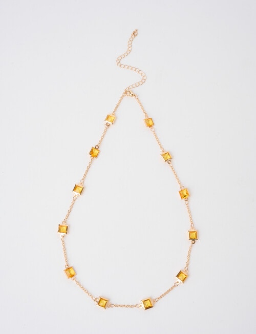 Harlow Coloured Crystal Necklace, Gold Tone product photo