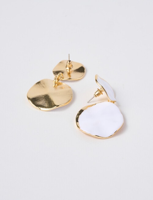Whistle Accessories Round Dangle Earring, White product photo View 02 L