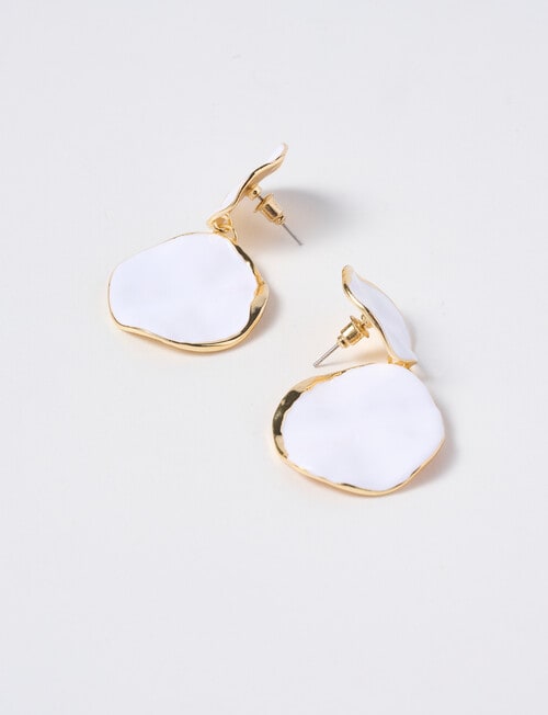Whistle Accessories Round Dangle Earring, White product photo View 03 L