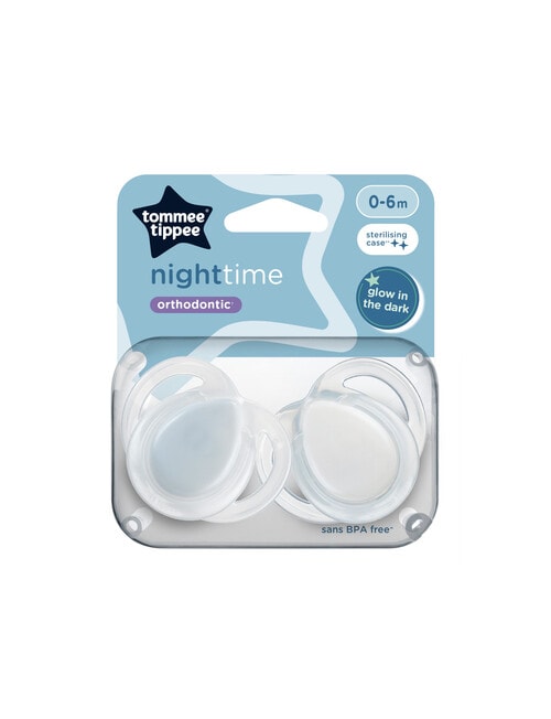 Tommee Tippee Night Time Soother, 2-Pack, 0-6m, Assorted product photo View 02 L