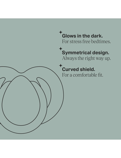 Tommee Tippee Night Time Soother, 2-Pack, 0-6m, Assorted product photo View 04 L