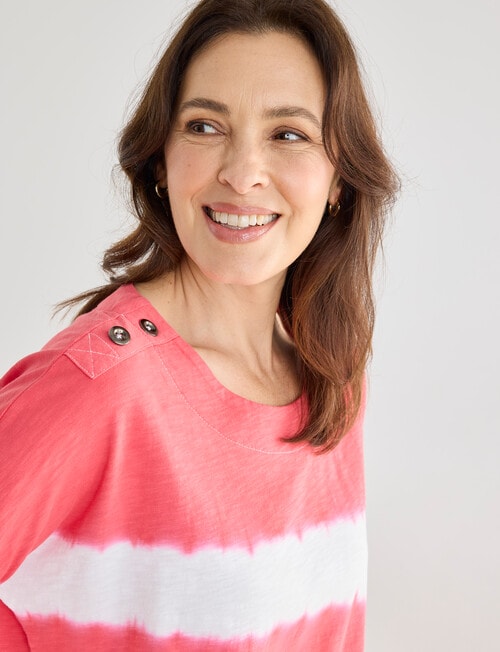 Line 7 Catalina Tie Dye Stripe Top, Pink product photo View 04 L