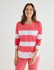 Line 7 Catalina Tie Dye Stripe Top, Pink product photo View 05 S