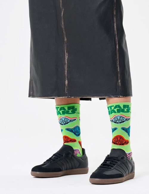 Licensed Happy Socks Star Wars Yoda Socks, Light Green product photo View 02 L