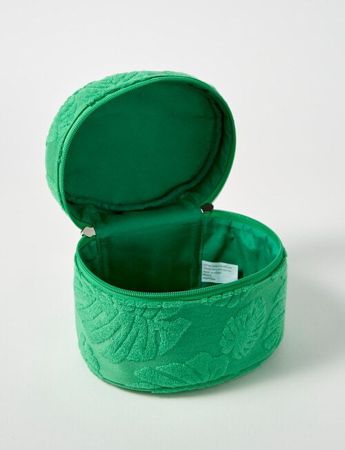 Zest Resort Palm Print Towelling Vanity Case, Green product photo View 02 L