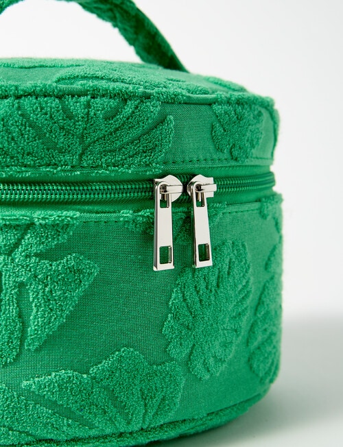 Zest Resort Palm Print Towelling Vanity Case, Green product photo View 03 L