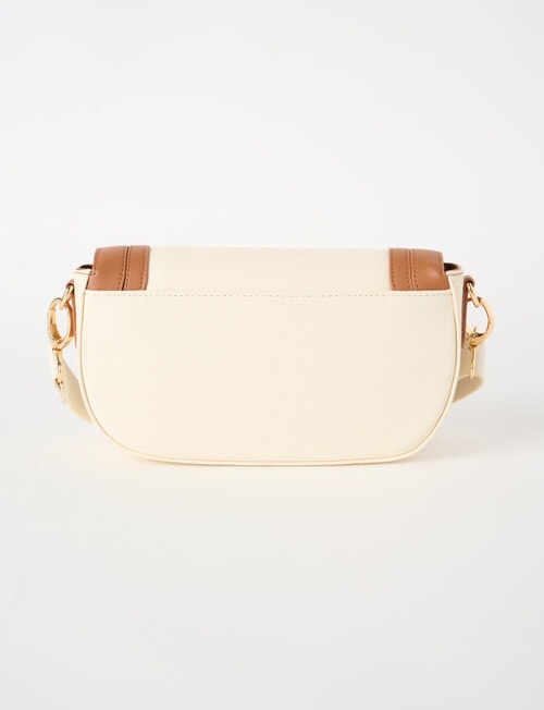 Whistle Accessories Foldover Cotton Twill Crossbody Bag, Ecru & Tan product photo View 02 L