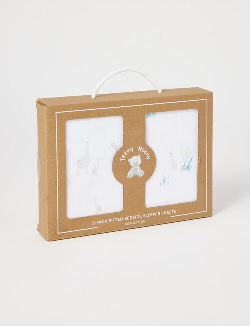 Teeny Weeny Geese Bedside Sleeper Fitted Sheets, 2-Pack product photo View 03 L