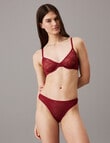 Calvin Klein Sheer Marquisette Lace Thong, Syrah, XS-L product photo View 02 S