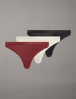 Calvin Klein Modern Logo Thong, 3-Pack, Black, Coc & Syrah, XS-XL product photo