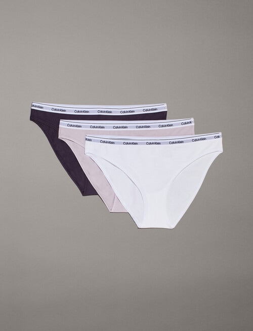 Calvin Klein Modern Logo Bikini Brief, 3-Pack, Night, Lilac & White, XS-XL product photo View 04 L