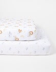 Teeny Weeny Sleeping Animals Fitted Cot Sheets, 2-Pack product photo