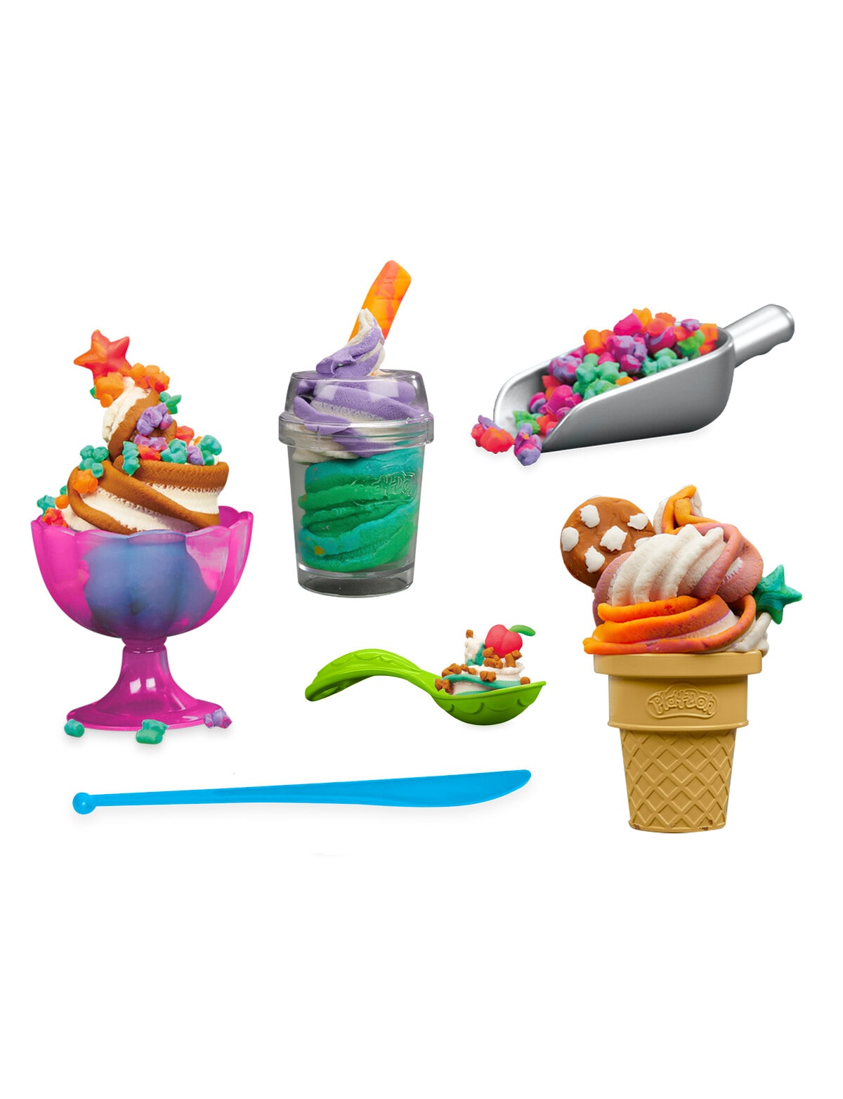 Playdoh Rainbow Swirl Ice Cream Playset Arts Crafts