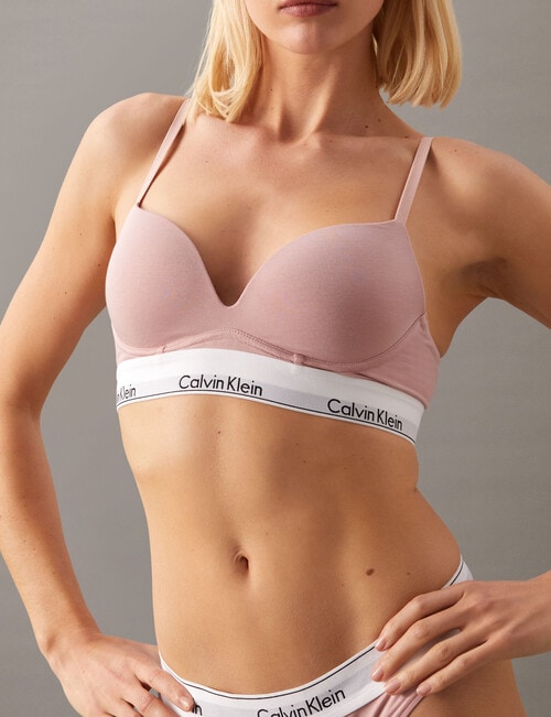 Calvin Klein Modern Cotton Plunge Push Up Bra, Subdued, A-DD product photo View 02 L