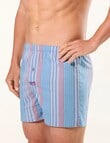 Mitch Dowd Ballarat Stripe Woven Cotton Stretch Boxer Shorts, Blue product photo View 03 S