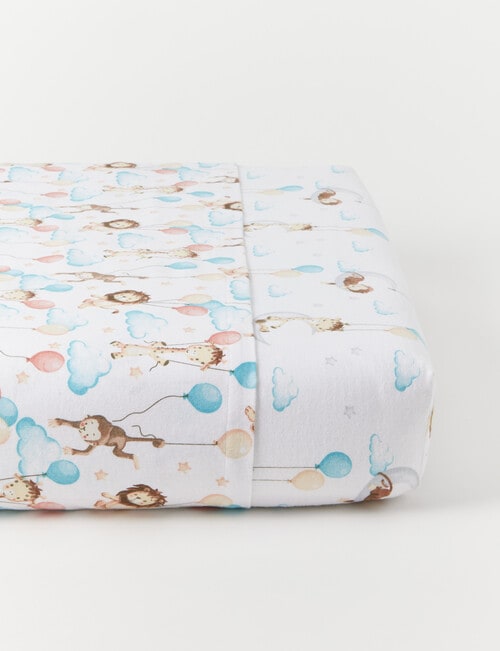Teeny Weeny Flannelette Fit/Flat Cot Sheet Set, In The Cloud
