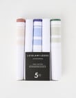 Laidlaw + Leeds Summer Border Trim Hankies, 5-Pack, White product photo