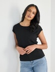 Whistle Textured Knit Tee, Black product photo View 05 S
