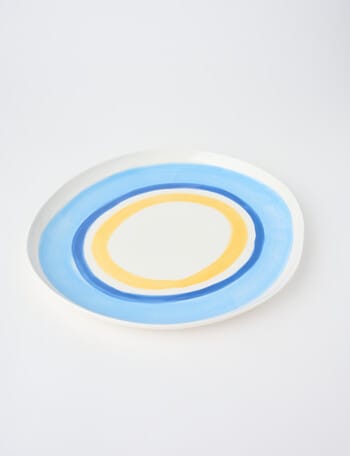 Salt&Pepper Paradiso Round Platter, 32cm, Blue & Yellow product photo