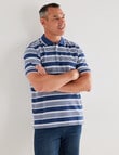 Chisel Multi Stripe Short Sleeve Polo Shirt, Denim product photo View 05 S