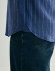Line 7 Simon Stripe Short Sleeve Shirt, Blue product photo View 05 S