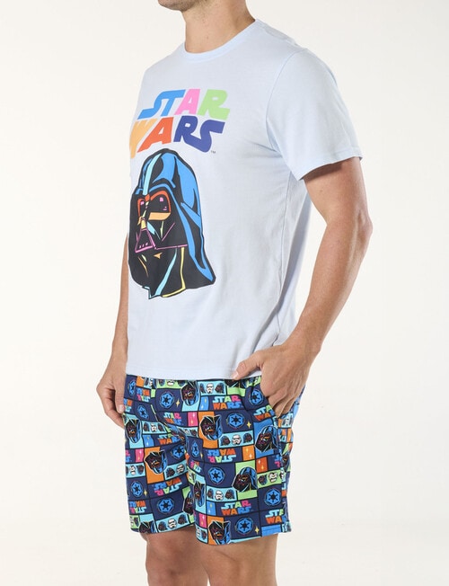 Licensed Star Wars Rainbow Dark Side PJ Set, Blue product photo View 03 L