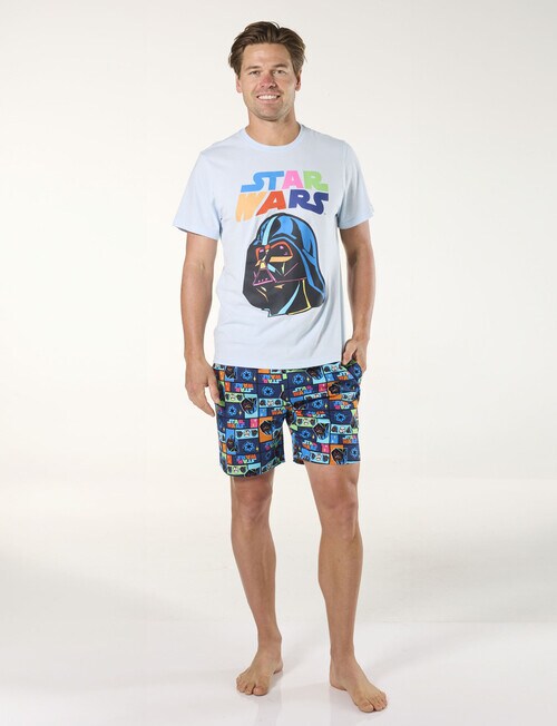 Licensed Star Wars Rainbow Dark Side PJ Set, Blue product photo View 04 L