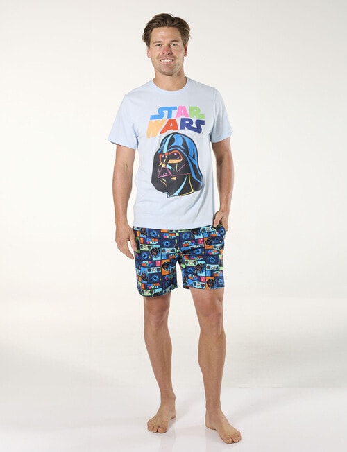 Licensed Star Wars Rainbow Dark Side PJ Set, Blue product photo View 04 L