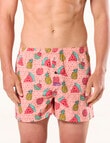 Mitch Dowd Tropical Fruits Cotton Boxer Shorts, Coral product photo