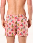 Mitch Dowd Tropical Fruits Cotton Boxer Shorts, Coral product photo View 02 S