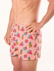 Mitch Dowd Tropical Fruits Cotton Boxer Shorts, Coral product photo View 03 S