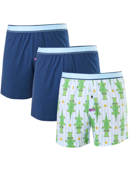 Mitch Dowd Crocodile Cotton Knit Boxer Short, 3-Pack, Assorted product photo