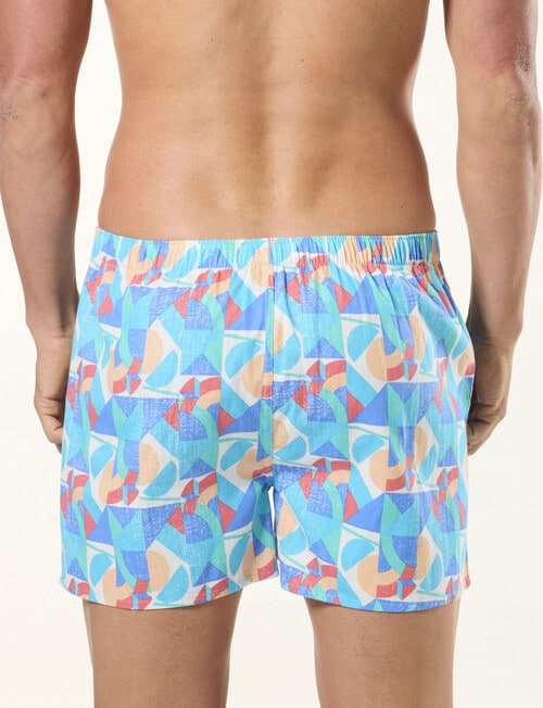 Mitch Dowd Shapes Cotton Boxer Short, Blue product photo View 02 L