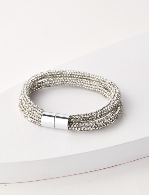 Harlow Double Layer Sparkle Bracelet, Silver Tone product photo