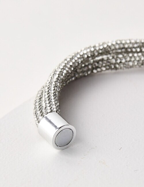 Harlow Double Layer Sparkle Bracelet, Silver Tone product photo View 02 L