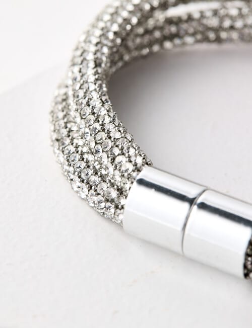 Harlow Double Layer Sparkle Bracelet, Silver Tone product photo View 03 L
