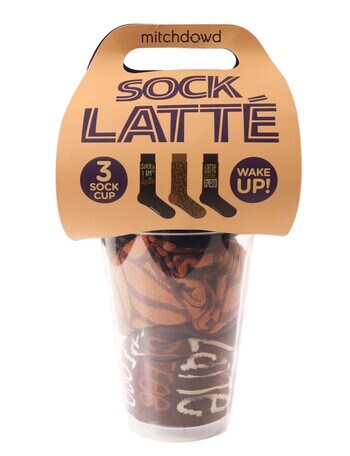 Mitch Dowd Latte Cotton-blend Crew Sock, 3-Pack, Brown product photo